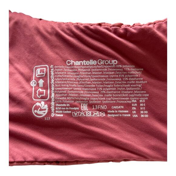 Chantelle 13FN0 Norah Sweetheart t-shirt bra dark pink size 36DD 36E - Picture 5 of 6